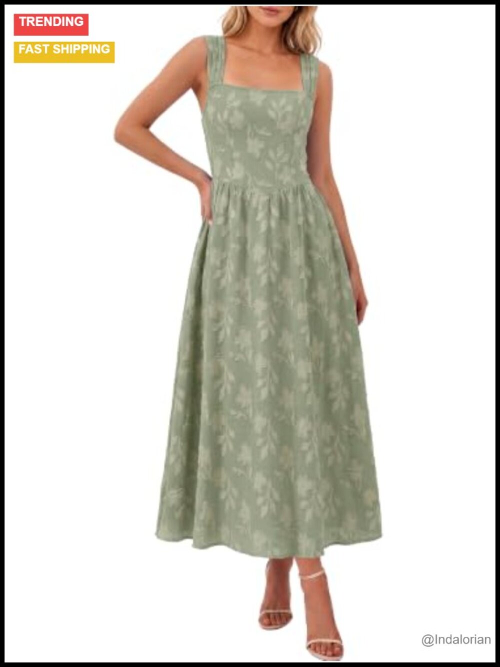 BerryGo Womens Flowy Formal Wedding Guest Maxi Dress Sleeveless Square Neck